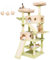 Árbol rascador para gatos grandes, 180 cm de alto, árbol para gatos con casa, muchas plataformas de observación, hamaca para gatos, escalera de cuerda de sisal, alfombra de felpa