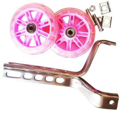 harayaa 2X Fahrrad-Stützräder Kinderfahrrad-Stützräder Stützräder für Fahrrad Flash Silent-Stützräder, Rosa