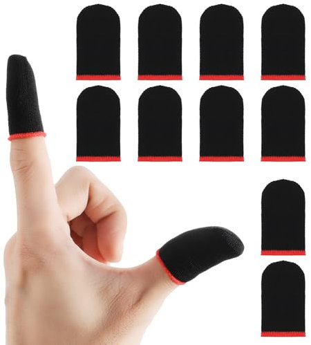Wanmu 5 Paar Fingerhülsen, Gaming Finger Sleeves Finger Handschuhe Touchscreen Fingerhülse Daumenhülsen Fingerabdeckung Atmungsaktiv Anti-Schweiß Fingerlinge
