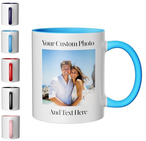 Customaster Tazza personalizzata Foto/Testo/Design Logo Tazza regalo personalizzati A scelta tra 11 oz o 15 oz Ideale per il regalo Regalo premuroso per i propri cari in ogni occasione