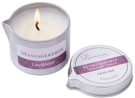 Massagekerze for Body SPA Treatment, 50ml Scented Soy Wax Lavender | Low Temp Massage Oil 42 Degree for Skin Moisturizing and Body Relaxation，Body Lotion Wax for Couples Date Night Amazing Gift