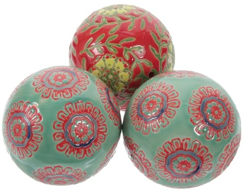 BESTOYARD 3 Stück Dekokugel Aus Keramik Teichkugeln Mosaikkugeln Ball -merkmal Terrakotta Schwebende Porzellankugeln -Kugel-schüssel Dekorative Porzellankugeln Dekorationsbälle Colorful