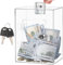 Acryl Spendenbox Abschließbar, Spardose Acryl Durchsichtig mit Schlüssel Schloss für Kinder Erwachsene, 20 x 15 x 12CM Sparschwein, Kommentarbox Aktionsbox Losbox für Abstimmungen Gewinnspiele (Klar)