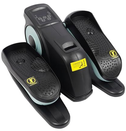 Mini Elektrischer Crosstrainer, 3-IN-1 Untertisch Ellipsentrainer für Zuhause, Ellipsen Beintrainer mit Fernbedienung und Display, Leise, 5-stufig Einstellbarer Geschwindigkeit (Blau)
