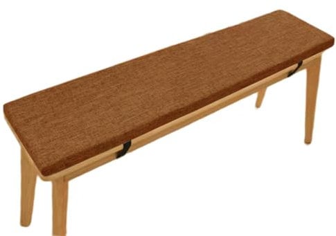 Rechteckiges Bankkissen, rutschfest, 5 cm dicker Schaumstoff, für den Innen- und Außenbereich, 140 x 40 cm, Braun, bequemes und langlebiges Bankkissen, Braun