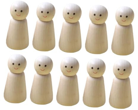 KONTONTY 10stücke Diy-holzpuppen Zum Bemalen Unfertige Holzrohlinge Für Bastelprojekte Holzpuppenbausätze Für Heimwerker Und Kreativität