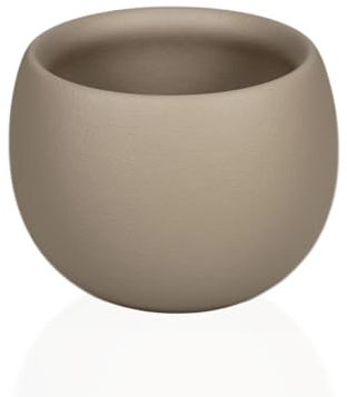 Campella - Maceta Orbis Lacada - Maceta Decorativa Interior - Tiestos Plantas - Macetas Redondas,Maceteros Interior y Exterior - Exclusiva,Elegante,Premium,Maceteros Altos (Gris Calido, Pequeño)