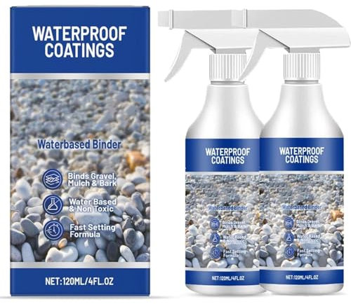Pebble Glue, Resin Gravel Binder, Waterbased Binder for Gravel Stones and Mulch on Borders, Patios & Garden Paths, Weather-Resistant Mulch Glue, Non Toxic & Pet Friendly (2)