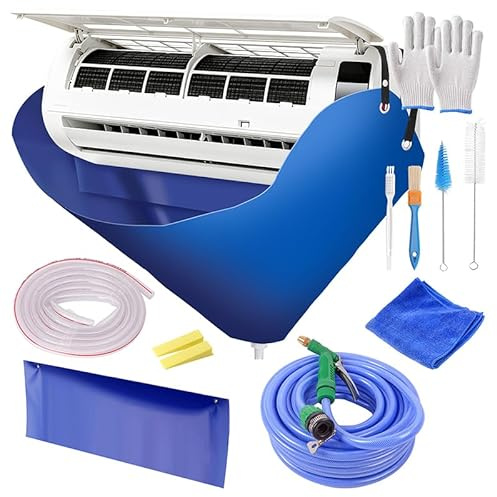 SOUTH SILK Ac Cleaning Bag with Wall Protection Cloth, 13Pcs Mini Split Cleaning Kit, Ac Cleaning Kit, Air Conditioner Cleaning Kit, Split Ac Unit Cleaning Kit, Minisplit Air Conditioner Cleaning Bag
