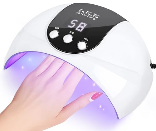 UV Nail Lamp L.K.E Nail Dryers 54W UV Lamps for Gel Nails Curing Lamp Nail UV Lamp Led Nail Lamp with 3 Timer, Auto Sensor, LCD Screen, USB Plug Gel Nail Curing Lamp for Home Salon