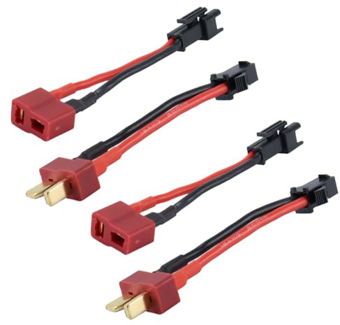 ACOLY 2 Paar SM-2P-Stecker auf T-Stecker-Adapter, männlich/weiblich, für RC-Ladegerät, Akku, RC-Auto, Boot und Drohne