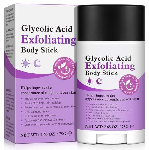Glykolsäure-Peeling-Stick Für Den Körper 75 G, Mit 7% Glykolsäure + 0,5% Salicylsäure, Aha & Bha Verbessert Raue Haut, Verstopfte Poren, Hühnerhaut, Dunkle Stellen Und Trockene Hautpartien