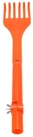 Smandy Mini Rastrello con Manico Girevole in Plastica per la Rimozione di Foglie e Detriti, con Angolo Regolabile, Ideale per Tetti, Grondaie e Spazi Esterni ristretti.