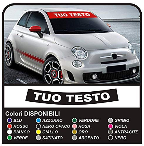 GRAFIC Aufkleber Band Sun Visor Stickers Decals Tuning Racing Custom (MATT SCHWARZ (GESCHRIEBEN Weiss))