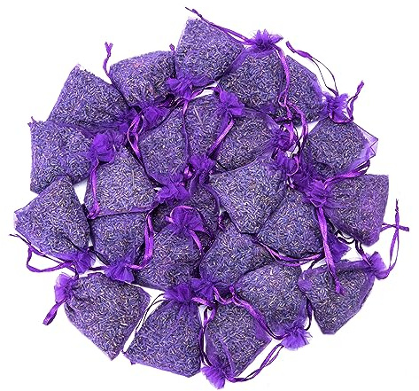 Lavande Sur Terre French Lavender Sachets for Drawers and Closets Fresh Scents, Set of 24, Home Fragrance Sachet for Wardrobes Closets, Purple, LV-C-24-1