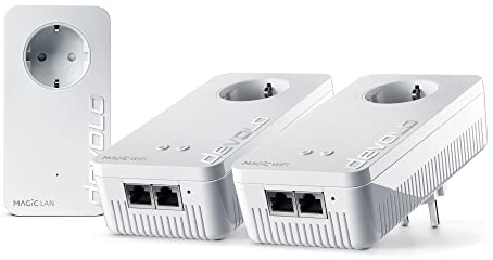 Devolo Magic 1 – 1200 WiFi ac Multiroom Kit: Set con 3 adaptadores Powerline, función WiFi, adecuado para la Home Office (1200 Mbit/s, 4 x conexiones Fast Ethernet LAN, malla, G.hn)