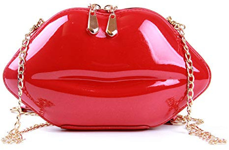 EVEOUT Damen Sexy Rote Lippen Abend Handtasche Party Clutch Crossbody Schulter Geldbörse