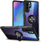 QLTYPRI Huawei P20 Lite Nova 3e Hülle, Ring Fingerhalterung 360 Grad Drehbarer Ständer Transparent PC Rücken Handyhülle für Huawei P20 Lite Nova 3e - Silber Schwarz