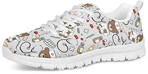 POLERO Nurse Shoes Pflegeschuhe Damen Sneakers Schuhe Krankenschwester leichte Laufen Walking Mesh Flats Tennis Schuhe Laufschuhe für Frauen Sport Wohnungen gr Größe 39