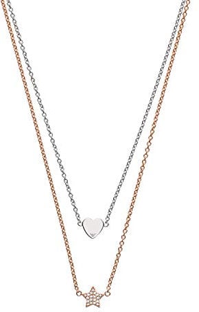 Emporio Armani EG3411040 Damen Collier Bicolor Rose Weiß Zirkonia 45 cm