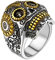 FaithHeart Retro Ring Edelstahl Skull Schädel Fingerring Herren Männer Skelett Bandring für Weihnachten Halloween