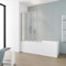 Ihr Wunschmaß Made in Germany, Schulte Duschabtrennung faltbar für Badewanne, einfacher Aufbau, Kunstglas softline hell, alunatur, D131599 01 01