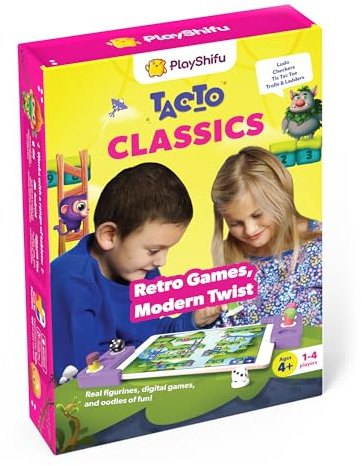 Tacto Classics by PlayShifu (Kit + App) : Interactive Family Board Games for Ages 4 & Up | Checkers, Ludo, Ladders & More