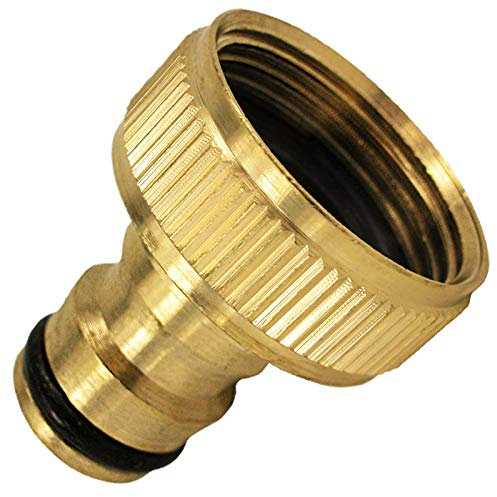 Anschluss Stück 1 Rohr Zoll Innengewinde IG aus Messing mit Gummi Dichtung Stecker passend für Gardena Garten Schlauch Kupplung Verbinder Adapter Gewinde Fitting Verschraubung