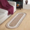Second Nature Online KHIDAKEE Ovaler Jute-Teppich/Läufer, ethisch unbedenklich, umweltfreundlich, handgewebt, Naturfaser mit weißem Streifen-Design, Größe M (60 x 180 cm)