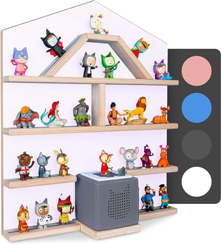 Little Moonshine Regal für Tonie Box und Tonies DAS ORIGINAL- und bis zu 52 Tonies - Magnetisches Wandregal - 4 passend (Lilienweiß)