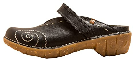 El Naturalista Damen Clogs Yggdrasil, Frauen Slipper,Wechselfußbett,Pantoletten,Slip on,Freizeitschuhe,Plateau-Sohle,Slides,Black,36 EU / 3.5 UK