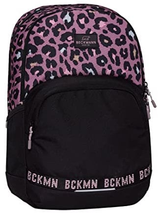 Beckmann, Schulrucksack Sport Junior Dark Safari, weiterführende Schule ab 5. Klasse Unterstufe, 30L, Pink/black