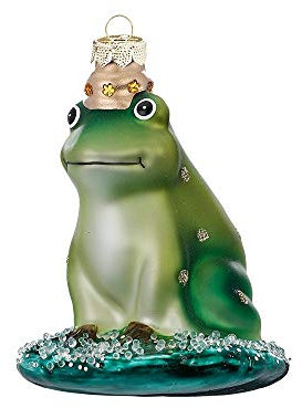 MAGIC Christbaumschmuck Weihnachtskugeln Figuren Glas mundgeblasen Weihnachtskugeln Weihnachtsschmuck Baumkugeln Baumschmuck, Frosch, Glas, 9.5 cm, Figürlicher Glasschmuck