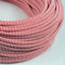 Amarcords - Cavo elettrico tessile colore BIANCO-ROSSO ZIG-ZAG, tondo, seta, 5 metri, con messa a terra 3x0,75mm - Filo rivestito in tessuto colorato vintage per lampade applique e abat jour.
