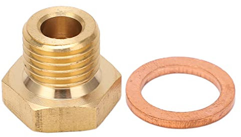 KIMISS Water Temperature Sensor NPT Pressure Temperature Gauge Sender Adapter 1/8in NPT to M14x1.5 Male Temperature Metric Adapter Kit Universal for Car