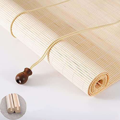 SGSKEIEY Natürliche Bambus-Rollo Raffrollo,Bambusrollo,Holzrollo Jalousie,Bambusrollo Verdunkelungslichtfenster Sonnenschutz und Sichtschutz Rollo Seitenzugrollo (60 * 100cm/24 * 39in)
