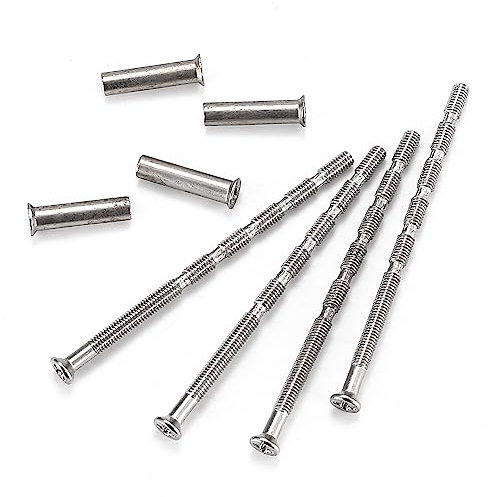 48pcs Door Handle Screws M3 Door Handle Fixing Screws, Chrome Door Handle Bolt Through Fixings, Widely Used for Furniture Escutcheons Cabinet Drawers
