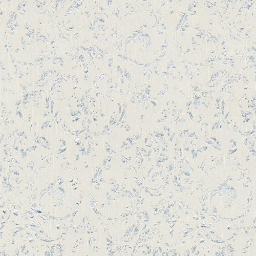 Profhome Ornament Tapete 306601-GU Textiltapete grau silber 0,53 m x 10,05 m / 5,33 m2