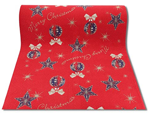 Casatessile Tappeto Natalizio Grande 100x145 cm. ADDOBBI Natalizi Rossi Zerbino Natalizio per Negozi, Tappeto Natale Lungo.