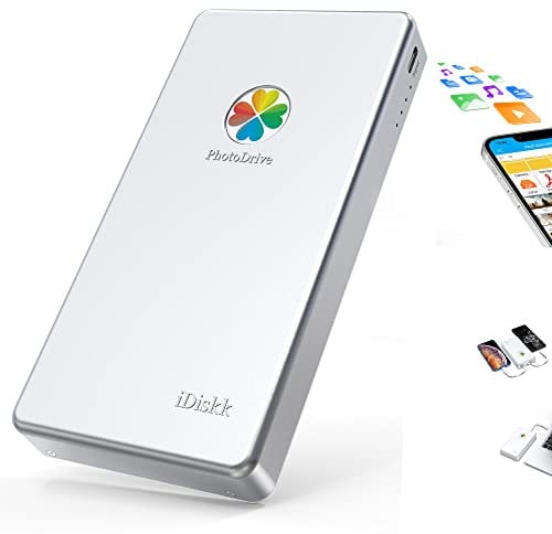 iDiskk 4 TB (4000 GB) Externe Lightning-Festplatte für iPhone, MFi-zertifizierte 3-in-1-iPhone-HDD, tragbare Festplatte für iPad, USB-C-Festplatte für iPhone/iPad/Mac/PC und Type-C-Handys(Sliver
