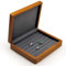 Oirlv Massivholz Schmuckkästen Aufbewahrungsbox für Frauen Microfiber Lining Ring Ohrringe Veranstalter,tragbare Reise Schmuck Organisator(Dunkelgrau)