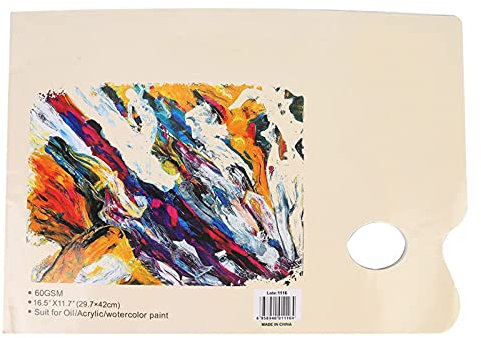 Palette de Papier Détachable A3, Palette de Peinture Jetable en Papier de Correspondance des Couleurs pour Peinture à L'huile Aquarelle Gouache Tasktray