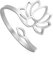 Trendy Blossom Lotus Blume Ring für Frauen Om Aum Ohm Symbol Yoga Meditation Versprechen Lotus Verstellbarer Ring Chakra Inspirationsschmuck Mädchen (Lotus 2 silber)