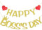 Qttier Happy Boss's Day Banner, vorbespannt, Best Boss Ever-Banner für Internationale Boss Day Party-Dekorationen, Gold und Rot Glitzer