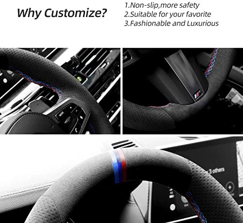 Gestrickte Lenkrad Hand Stitch Alcantara Lenkradbezug für BMW G20 G21 F40 F44 G22 G26 G30 G31 G32 G11-16 G01 G02 G05 G06 G07 G29