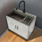 Lavatoio con Mobile,Lavello Cucina,Lavabo Lavanderia Acciaio Inox In Vasca Singola,Lavandino da Esterno Giardino,Sottolavello da Cucina con Rubinetto,per Esterni ed Interni Ristorante Garage Giardino