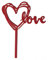 Emma Bunting Love Heart Red Acrylic Cake Topper - Reusable - Food-Safe - 14cm x 7cm