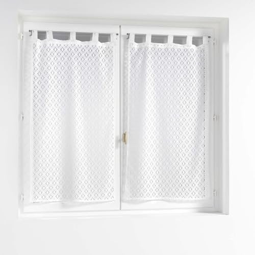 Douceur d'Intérieur Odilia - par de visillos con Trabillas (2 x 60 x 120 cm), Malla