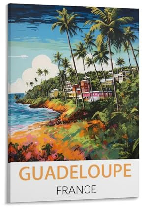 Guadeloupe Frankreich, Vintage-Reiseposter, 60 x 90 cm, Leinwand-Kunst-Poster und Wandkunst, Bilddruck, Schlafzimmer-Dekor