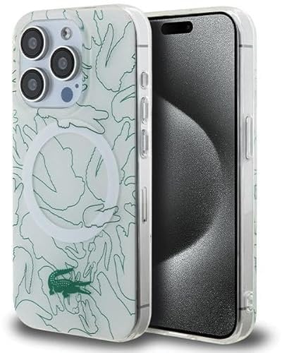 Lacoste LCHMP15LUREH Hülle für iPhone 15 Pro 6.1 Weiß hardcase Double Layer Repeat
